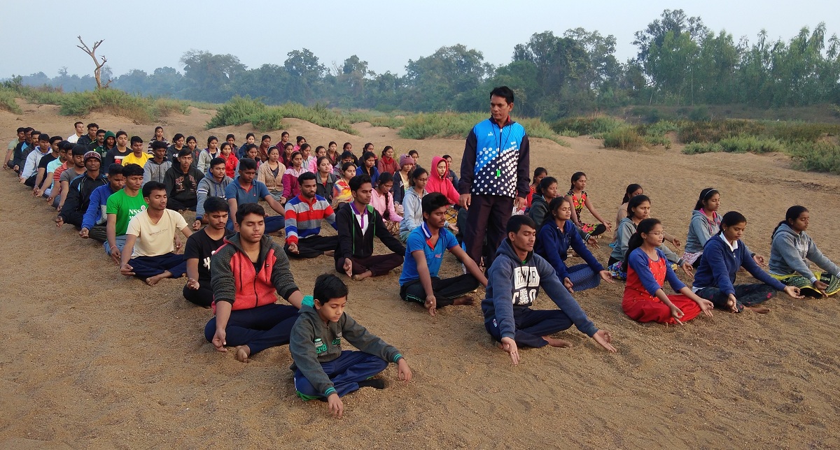 Morning Yoga session in NSS Camp at Kasavi (2018-19).